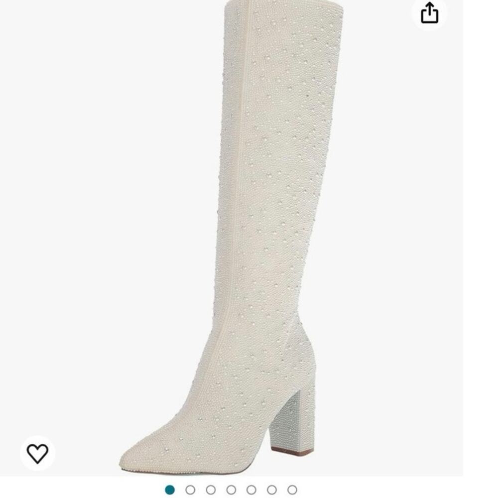 Betsey Johnson rhinestone covered knee high boots 
New sz 9